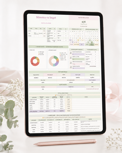 Planner digital de nuntă Miresica cu buget – organizează bugetul nunții tale simplu, într-un singur loc.