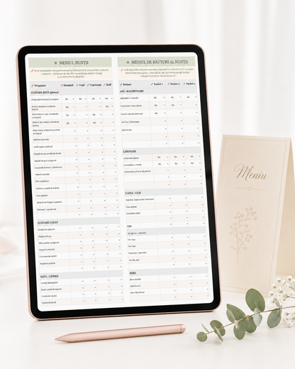 Lista de invitați și bugetul nunții, calculate automat în plannerul digital Miresica cu buget.
